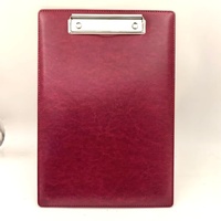 Porte-documents A4 en cuir PU avec logo personnalisé, clip de bureau, dossier, menu avec clip métallique