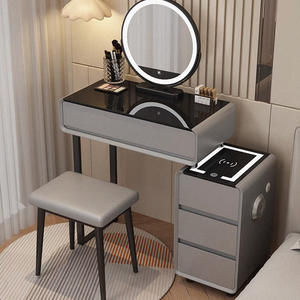 <span class=keywords><strong>Commode</strong></span> de chevet moderne en bois massif avec miroir LED éclairé, chargement sans fil intelligent et écologique pour <span class=keywords><strong>petite</strong></span> chambre - Product Image 2