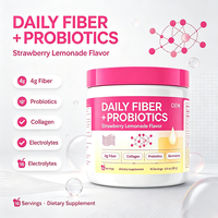 Complément alimentaire OEM Daily Fiber Plus Probiotiques avec 4g de fibres, collagène et électrolytes, 16 portions, poids net 6,4 oz (181 g)
