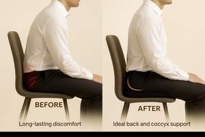 Coussin de siège ergonomique en forme de U pour chaise de bureau, orthopédique pour le coccyx, en mousse à mémoire de forme, pour voiture et avion, avec coussins lombaires - Product Image 3