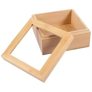 Caja de Madera de Bambú Rectangular con Tapa Transparente, Hecha a Mano, para Guardar Joyas, Relojes, Gafas, Organizador de Escritorio, Embalaje Personalizado - Product Image 5