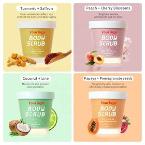 Gommage Visage au Curcuma Naturel Bio Vegan Personnalisé OEM, Gommage Corporel Exfoliant Éclaircissant au Sucre de Fruits - Product Image 3
