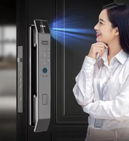 Cerradura de Puerta con Reconocimiento Facial 3D, Desbloqueo Biométrico Inteligente con Huella Dactilar y Escaneo Facial, Habilitado para Wi-Fi, Control por Aplicación Tuya, Uso en Hoteles