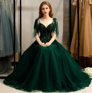 Verde smeraldo Plus Size abito da sera con strascico Sweep-elegante abito da dea <span class=keywords><strong>per</strong></span> il Gala - Product Image 3