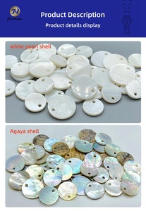 Cuentas de Concha de Agoya Real, Dijes Redondos de Concha <span class=keywords><strong>Natural</strong></span>, Perla <span class=keywords><strong>Natural</strong></span> MOP - Product Image 5