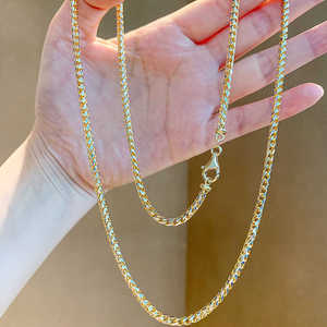 Collana da <span class=keywords><strong>Uomo</strong></span> in <span class=keywords><strong>Oro</strong></span> 18K Italiano, Catena a Osso di Drago, <span class=keywords><strong>Oro</strong></span> Giallo e Bianco Au750, Catena Semplice Ispessita per <span class=keywords><strong>Uomo</strong></span> - Product Image 2