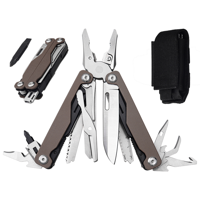 Factory Direct Custom Logo Multi-Functional Stainless Steel G10 Tactical Pliers Combo Set Wrench Screwdriver Blade for Corporate