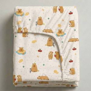 Premium 40s Tencel™ Lyocell Baby Crib Sheet Cozy Capybara Nursery Bedding - Product Image 3