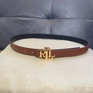 Luxury English Letter Buckle Genuine Leather Belt Women Designer Waist Belt Custom Logo