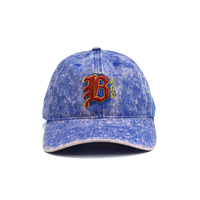Casquette de baseball vintage en coton sergé délavé avec broderie 3D sur 6 panneaux, personnalisable en gros