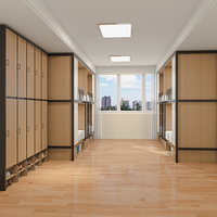 Lit superposé modulaire moderne personnalisé pour dortoir, lit mezzanine en acier pour 4 personnes avec rangement et cloison d'intimité pour hôtel/chambre