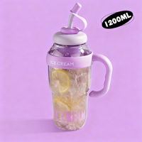 1200ml PC Plastic Sportwaterfles met rietje & thee-infuser, herbruikbaar & milieuvriendelijk, unisex