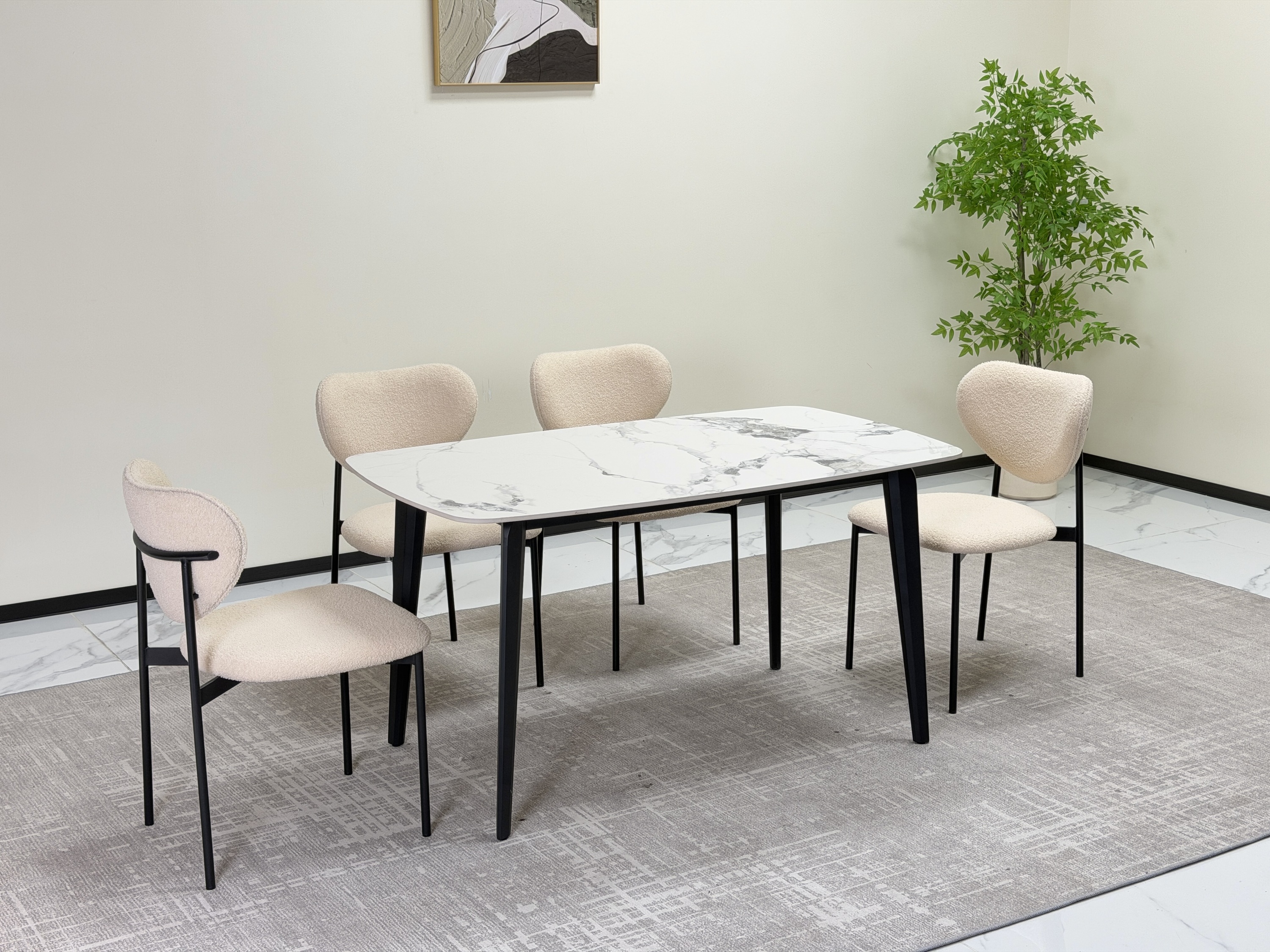 Modern Home Dining Table & Chair Set for Kitchen & Living Room - View 6