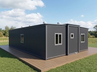 Maison conteneur extensible de 40 pieds pour hôtel, gîte, maison préfabriquée modulaire en acier, panneau sandwich gris foncé, hébergement de villégiature
