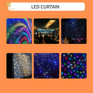 スカイライトゴールデンLEDスターカーテン天井にトゥインクリング結婚式のためのライトDJパーティーライト - Product Image 6