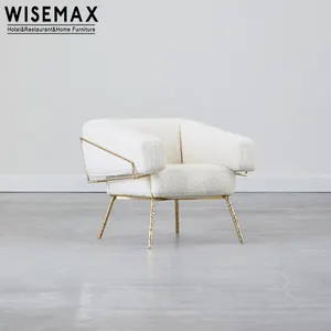 Wisemax đồ nội thất hiện đại đơn giản sofa đơn Teddy nhung kim loại đồng khung phòng khách phòng ngủ biệt thự trang điểm băng ghế dự bị phòng chờ ghế