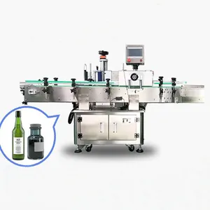 Automatic Double Side Labeling Machine Cosmetic Shampoo Round Bottle Labeling Machine
