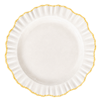 Assiettes de présentation en céramique ondulées vintage, base blanche avec bord festonné rouge, vaisselle pour mariage, fête, décoration de la maison