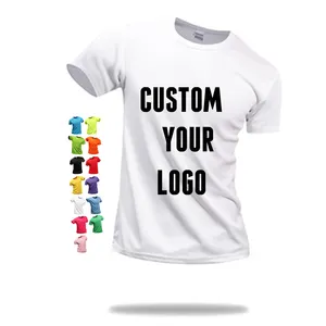 Großhandel Blank 100% Polyester Quick Dry Plain T-Shirt Benutzer definierte Logo-Druck Werbe-T-Shirt Sublimation Weiße T-Shirts