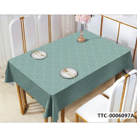 Nappe semi-circulaire en PVC vert-gris, écologique, personnalisable, imperméable, anti-taches, facile à nettoyer, protection pour table à manger à domicile