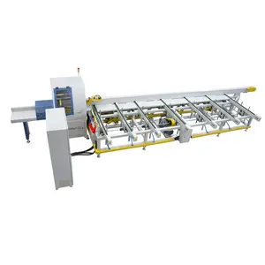 SF6060S CNC automático Chop Panel Cut Off End Sawmill Máquina de corte de palés de madera con sistema de alimentación