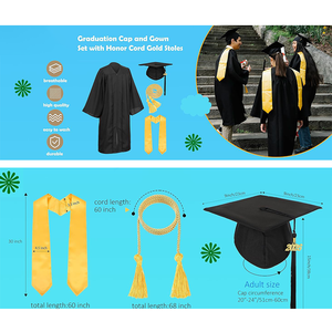 Custom Logo <b>Graduation</b> <b>Gown</b> Set with <b>Cap</b> Sash & 2026 Tassel Multi-Color <b>Graduation</b> Robe for High School & College - Product Image 6