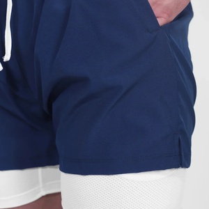 High Quality Custom logo Double <b>Layer</b> Lightweight Athletic Compression Liner Training Workout 2 in 1 Men Gym Running Shorts - Product Image 6