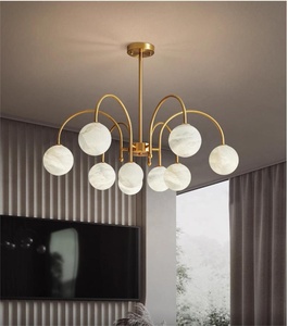 Nordique cuivre <span class=keywords><strong>haricot</strong></span> magique suspension lampe moderne simple créatif villa salon salle à manger ronde boule <span class=keywords><strong>d</strong></span>'albâtre lustre lumière - Product Image 2