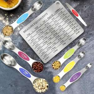 Vente en gros Syh1511 Cuillère doseuse magnétique pour réfrigérateur en acier inoxydable écologique avec tableau de conversion des mesures nordiques - Product Image 4
