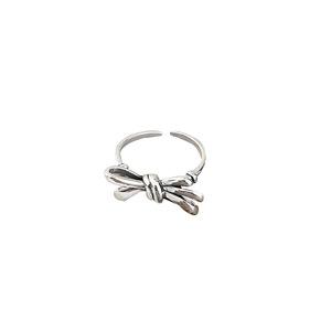 S925 Sterling <b>Silver</b> Bowknot <b>Ring</b> For Women Fashionable Retro Jewelry Gift - Product Image 5