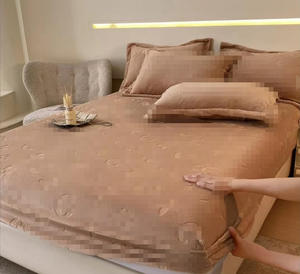 Yongho hiện đại Matte Black Floral 3-mảnh Jacquard sang trọng sữa nhung mềm <span class=keywords><strong>3pcs</strong></span> trang bị tấm Ga Trải Giường thiết lập với vỏ gối - Product Image 5