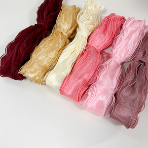 Nastro <span class=keywords><strong>in</strong></span> Chiffon Organza Trasparente con Bordo Tessuto e Logo Personalizzato per Confezioni Regalo, Nastro Colorato all'Ingrosso - Product Image 2
