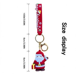 Customizable Christmas PVC Cartoon and <b>Anime</b> Style Eco-friendly Business Gift <b>Keychain</b> with Rubber and Plastic Carabiner - Product Image 3