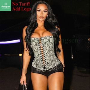 Corsé moldeador texturizado con patrón de serpiente deshuesado de acero Overbust con lazos delanteros y cremallera lateral para una fácil colocación - Product Image 2