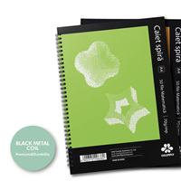 Carnet d'exercices A4 personnalisé mignon à spirale, 50 feuilles lignées, couverture en papier, impression numérique, marque OEM, usage scolaire, certifié ISO9001