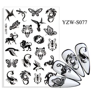 Nail Art Stickers Design TSZS TSZS Factory Direct 3D Butterfly Beauty Nail Art Decals Transfer Cross Sticker Nail Art Decoration