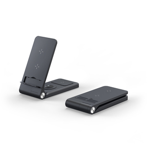 Chargeur sans fil 3 en 1 fin de 15 W, station de charge sans fil pliable de bonne qualité pour <span class=keywords><strong>Apple</strong></span>, Samsung Watch et écouteurs - Product Image 2