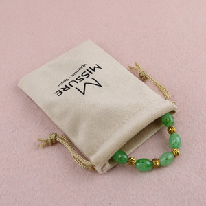 Custom luxury soft velvet drawstring pouch bag with custom logo printed for rings jewelry packaging - Product Image 5