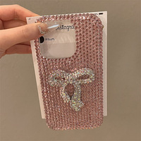Luxe Bling Diamant Bowknot TPU Téléphone Cas Pour iPhone 15 Pro Max 17 16-Haute Qualité Plein Écran Couverture Diamant Couverture Cas