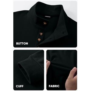Sudadera de cuello alto para hombre FOXA, de manga larga, forro polar, térmica, ligera y transpirable. - Product Image 5