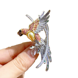 Broche de Luxo Tianshe Banhado a Ouro Antigo com Zircônia Gradiente em Formato de Pêra – Presente para Casamento e Festas - Product Image 1