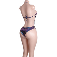 Ensemble de lingerie à bretelles réglables, bikinis, vêtements de club sexy, tenue de performance pour adultes, vêtements de danse de salon, combinaison érotique, imprimé floqué
