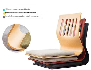 <span class=keywords><strong>Chaise</strong></span> de sol ergonomique en bois avec coussin, style japonais, siège tatami pour la méditation, salon, chambre à coucher - Product Image 4