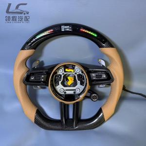 Volant sport en cuir de haute qualité personnalisé à <span class=keywords><strong>4</strong></span> branches de 35 mm avec poignée, compatible <span class=keywords><strong>Porsche</strong></span> 911 Cayman PANAMERA (971), fonction chauffante - Product Image 5