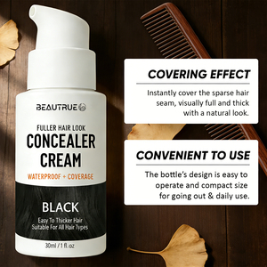 Crème de camouflage capillaire pour cheveux clairsemés et zones chauves, crème de remplissage capillaire noire imperméable, aspect plus volumineux instantanément, camouflage du cuir chevelu - Product Image 3
