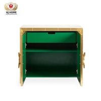 HJ Home Jonathan Adler Talitha Gold Lagers chrank mit glänzender juwel artiger Tür Luxus villa Massivholz Buffet Side board
