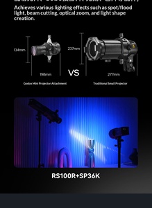 Luz LED <span class=keywords><strong>de</strong></span> Video a Todo Color Godox RS100Bi RS100R <span class=keywords><strong>de</strong></span> 100W, Iluminación Portátil para <span class=keywords><strong>Fotografía</strong></span> <span class=keywords><strong>de</strong></span> Estudio, YouTube y Vlogs - Product Image 4