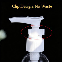 Bouteille à pompe en plastique givré transparent brun de 300 ml pour désinfectant pour les mains, shampoing, gel douche, sérum pour le soin de la peau, bouteille à pompe de 300 ml