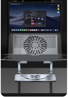 Support d'ordinateur portable pliable à rotation 360° Great Roc Custom avec ventilateur de refroidissement, support pour ordinateur portable, support pour ordinateur portable