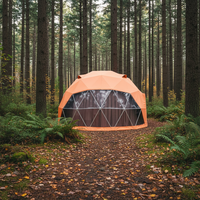 Tente Dôme de Luxe Moderne en PVC pour Glamping, Résistante aux UV, Isolation Thermique, Quatre Saisons, Deux Chambres et Salon, Idéale pour les Complexes Hôteliers du Désert